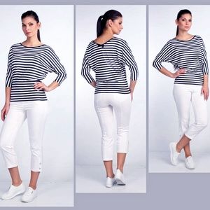 STRIPED JUMPER BATWING STRETCH MADE IN EUROPE